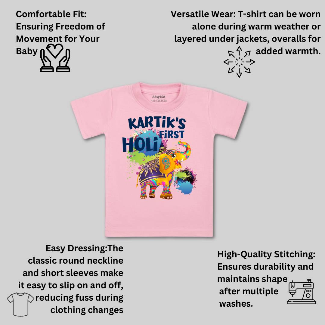 Arvesa My First Holi  Baby Boy & Girl Dress
