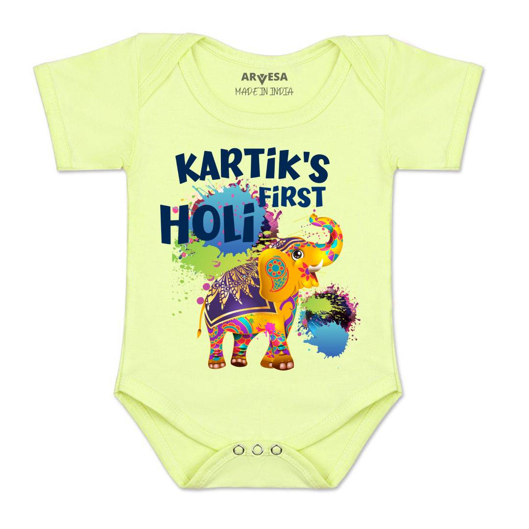 Arvesa My First Holi  Baby Boy & Girl Dress