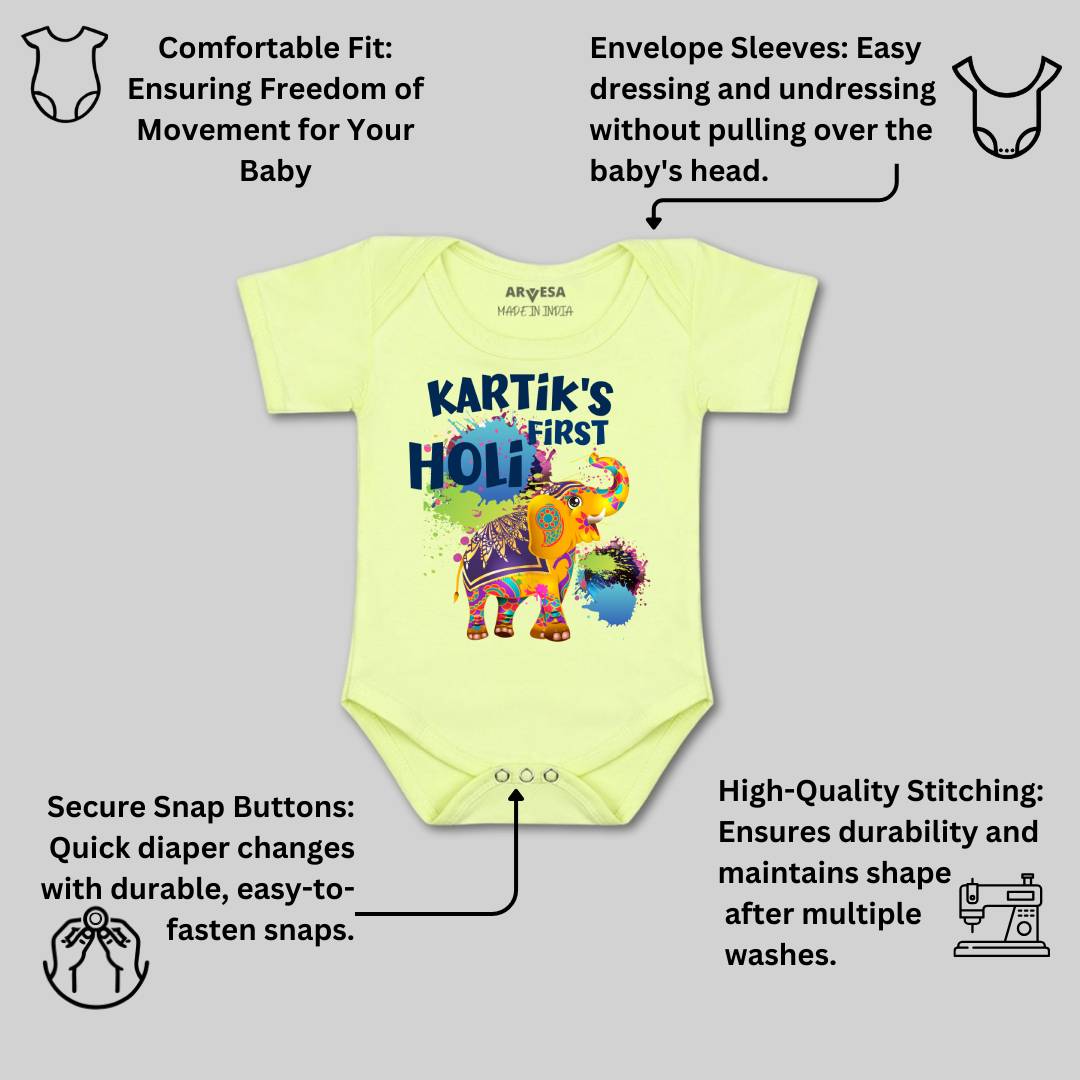 Arvesa My First Holi  Baby Boy & Girl Dress
