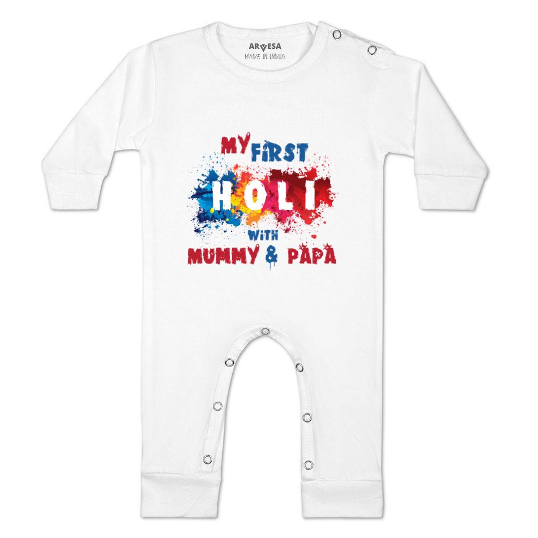 Arvesa Design-754 Holi My First Baby Boy and Baby Girl Dress .