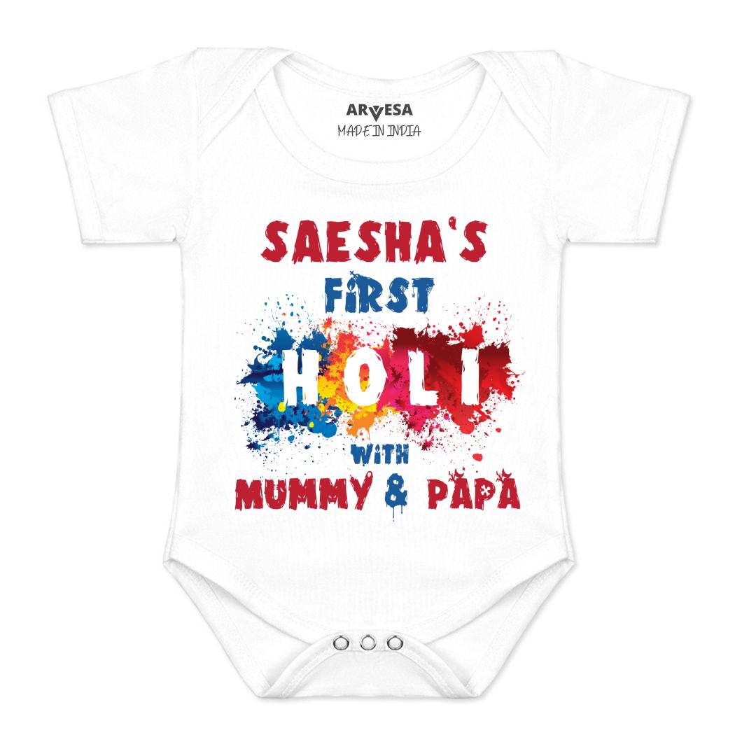 Arvesa My First Holi  Baby Boy & Girl Dress