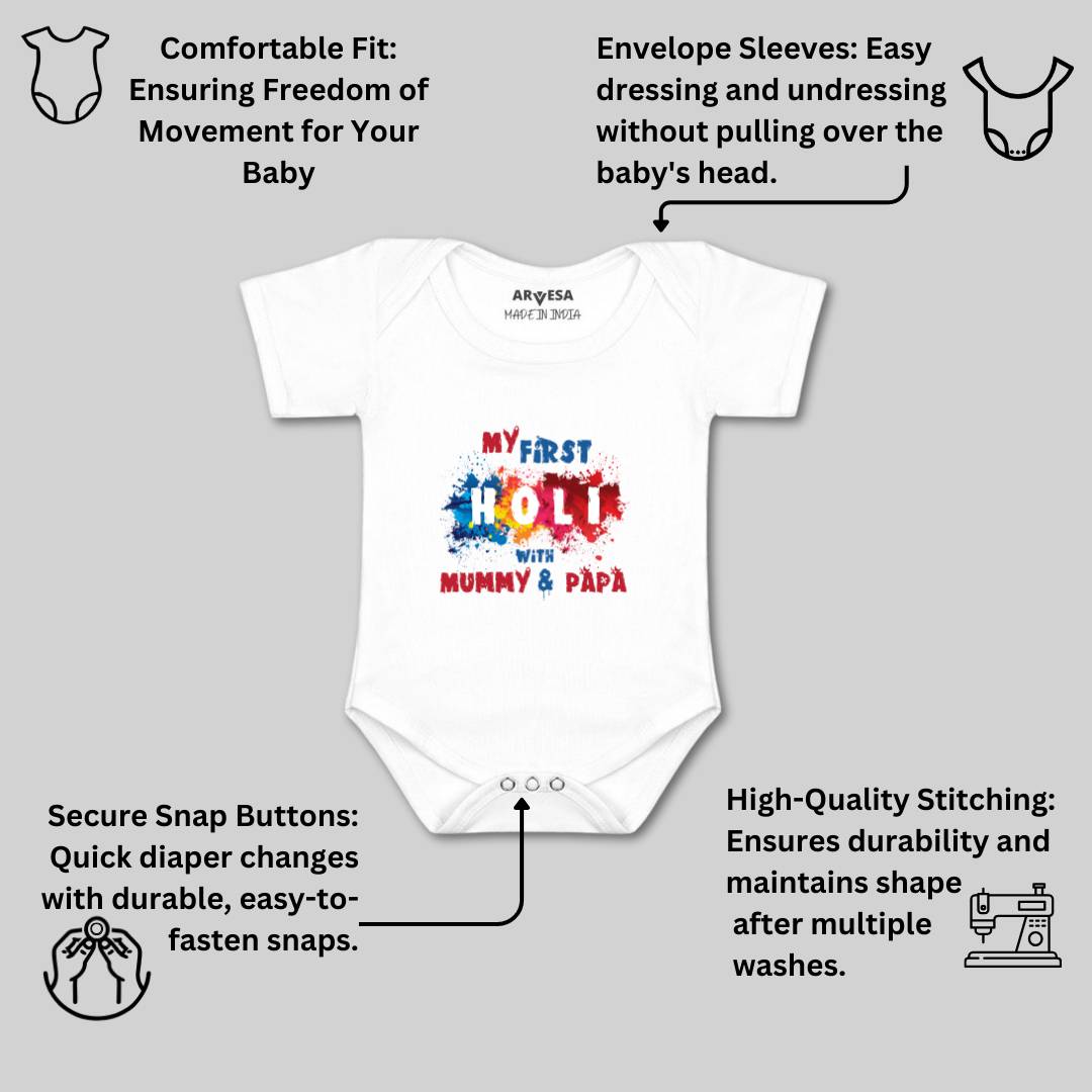 Arvesa Design-754 Holi My First Baby Boy and Baby Girl Dress .