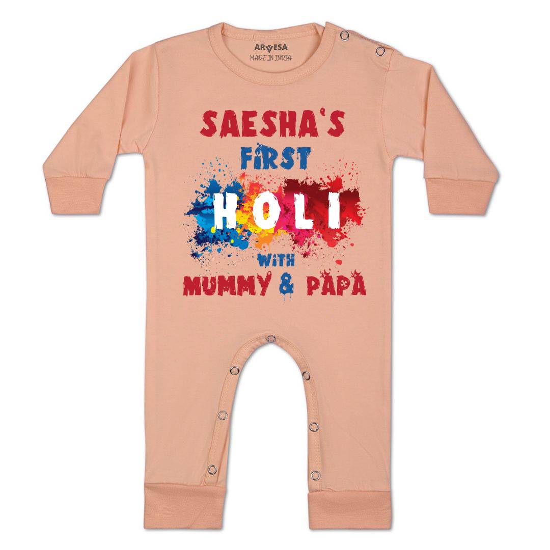 Arvesa My First Holi  Baby Boy & Girl Dress
