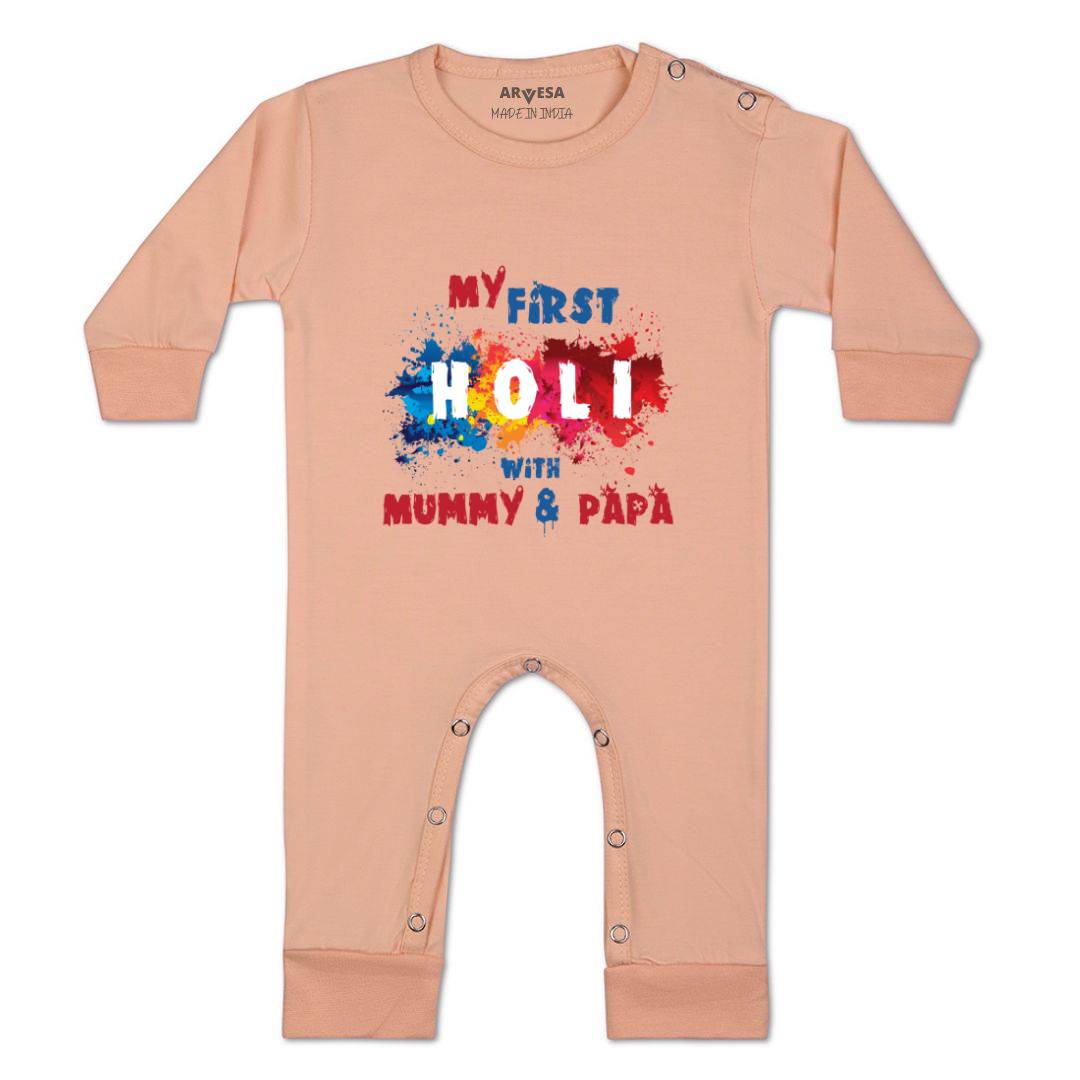 Arvesa Design-754 Holi My First Baby Boy and Baby Girl Dress .