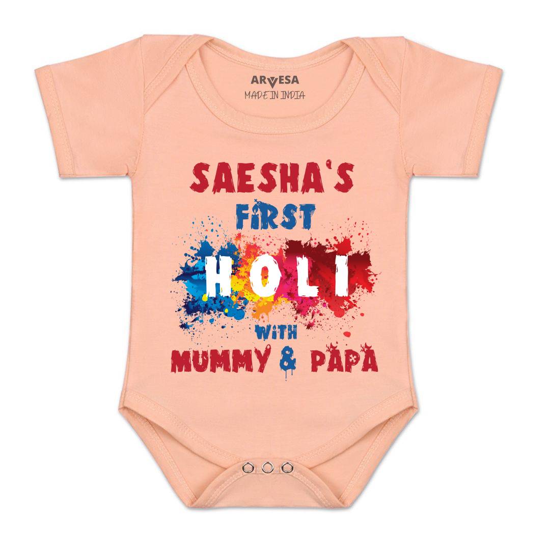 Arvesa My First Holi  Baby Boy & Girl Dress