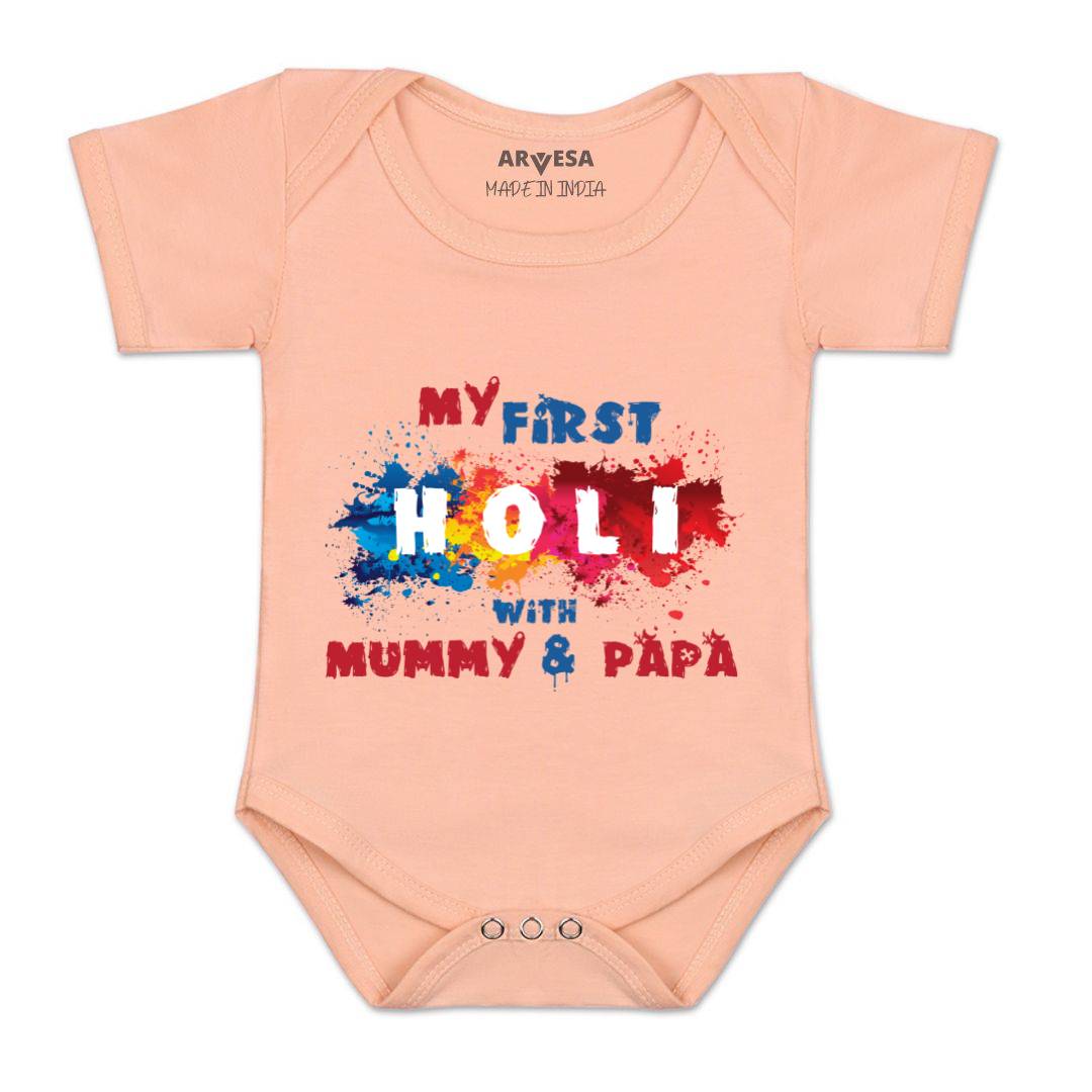 Arvesa Design-754 Holi My First Baby Boy and Baby Girl Dress .