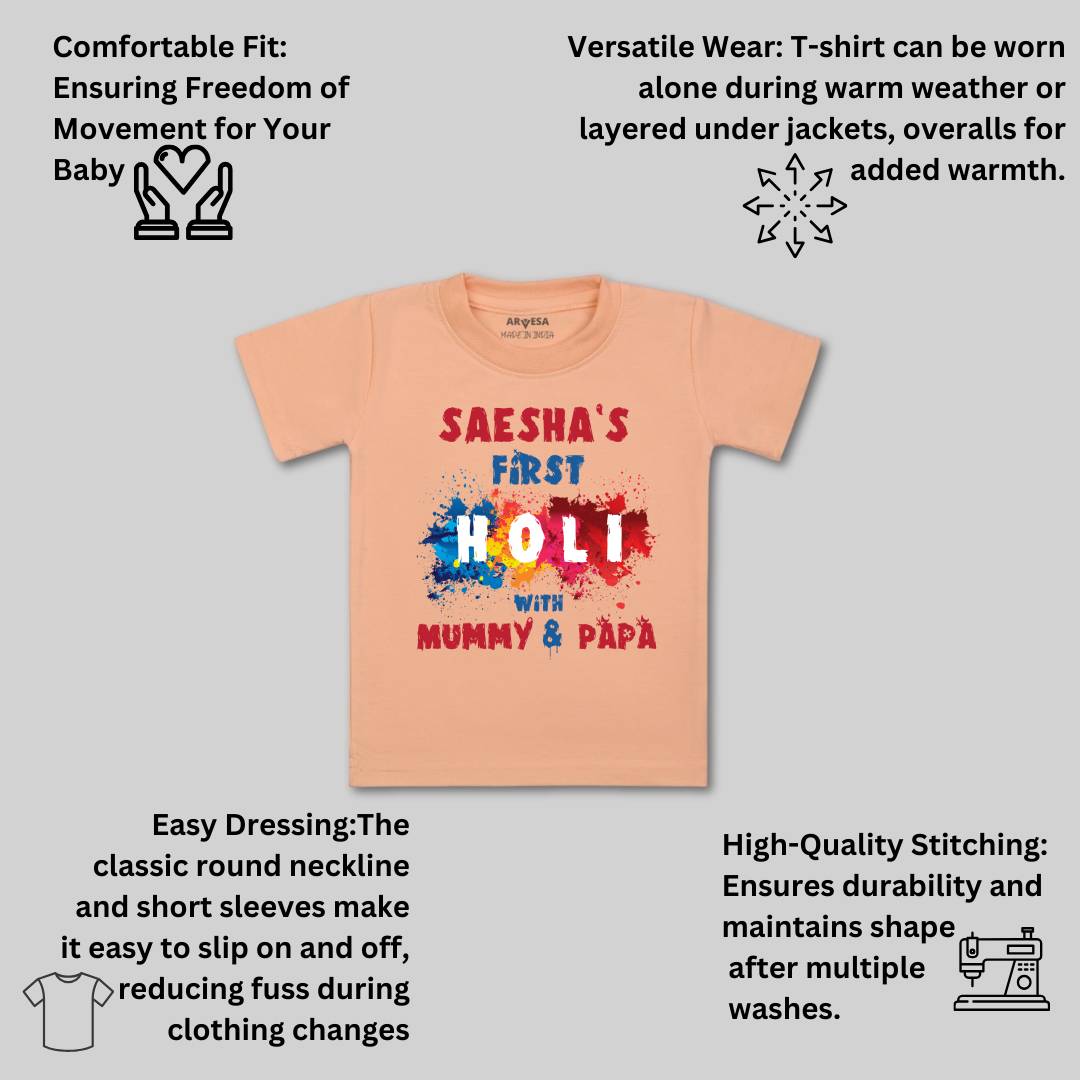 Arvesa My First Holi  Baby Boy & Girl Dress