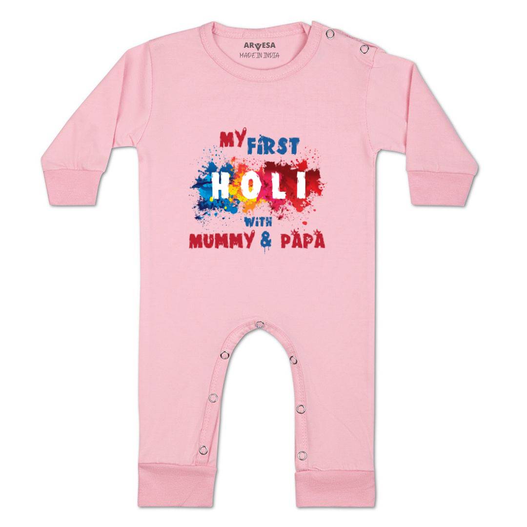 Arvesa Design-754 Holi My First Baby Boy and Baby Girl Dress .