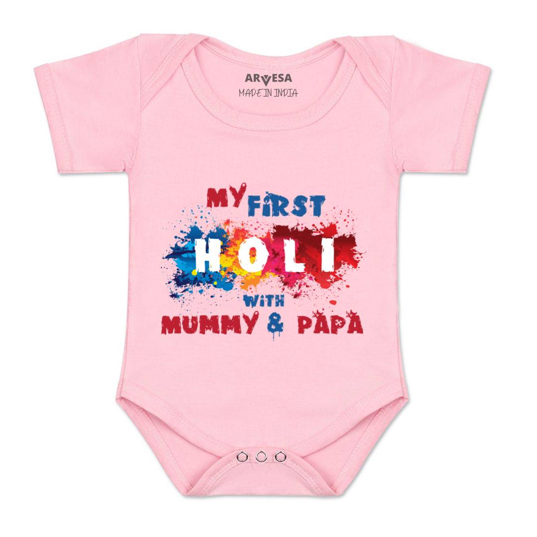 Arvesa Design-754 Holi My First Baby Boy and Baby Girl Dress .