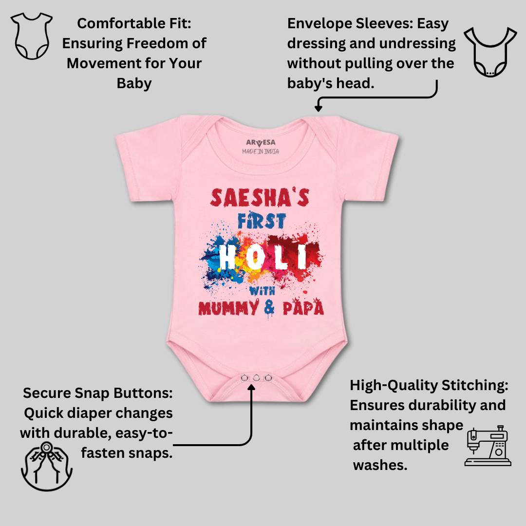 Arvesa My First Holi  Baby Boy & Girl Dress