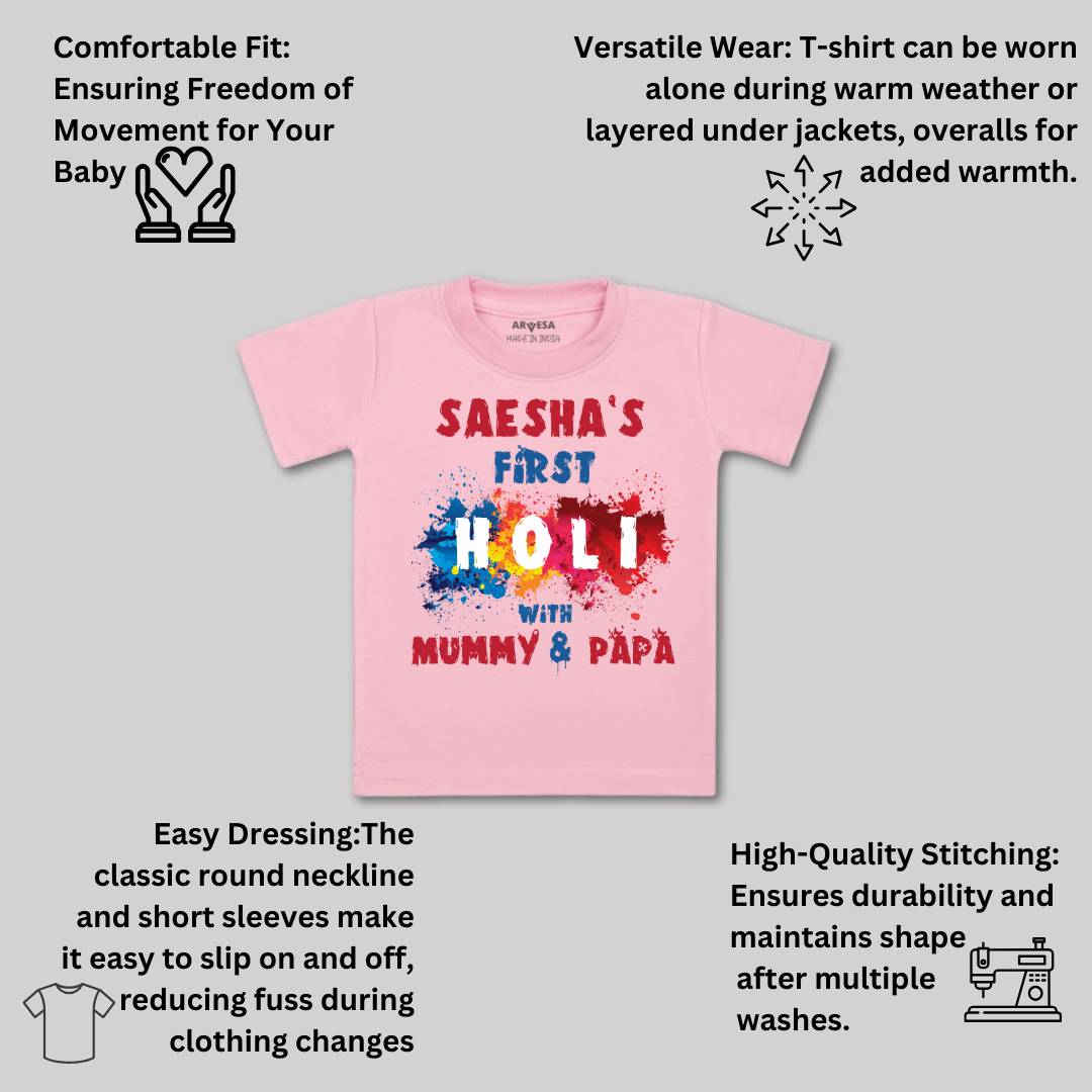 Arvesa My First Holi  Baby Boy & Girl Dress