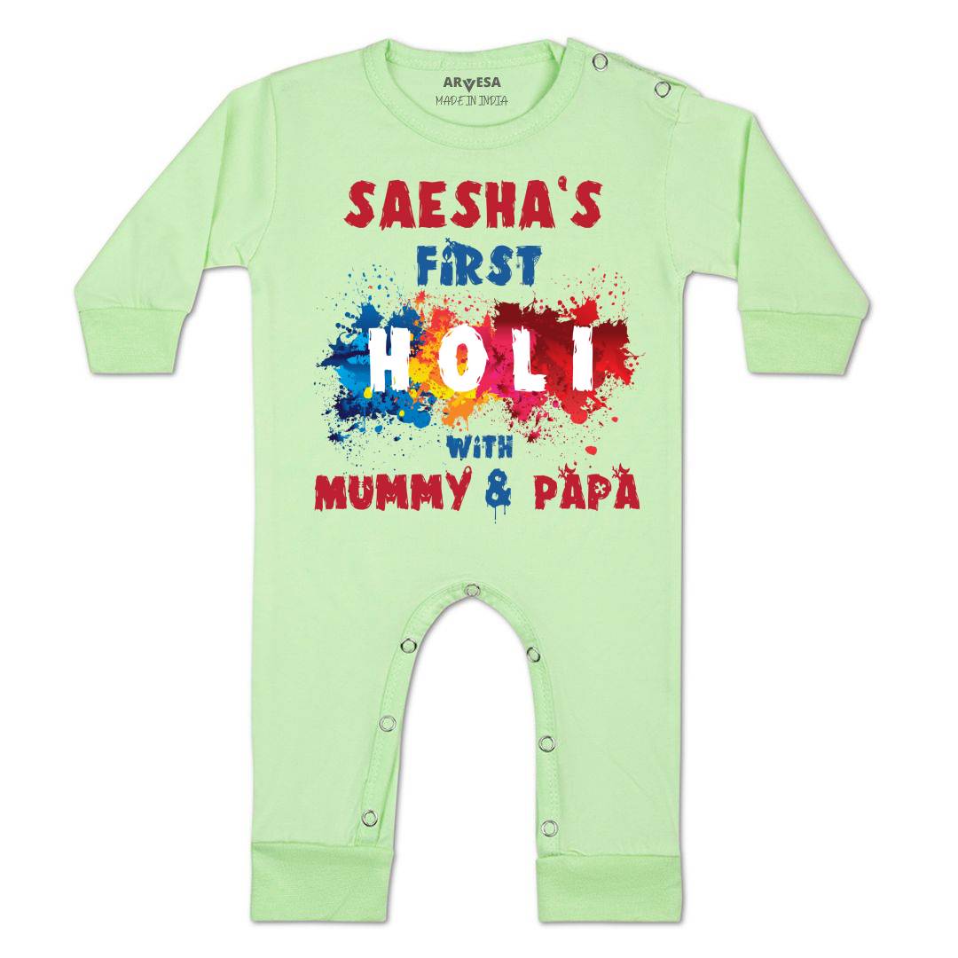 Arvesa My First Holi  Baby Boy & Girl Dress