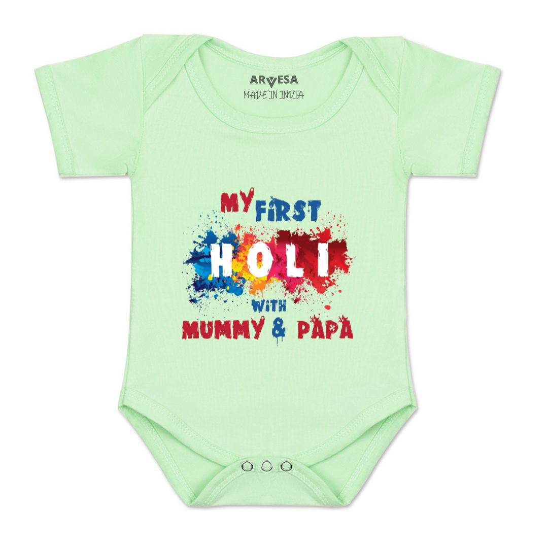 Arvesa Design-754 Holi My First Baby Boy and Baby Girl Dress .