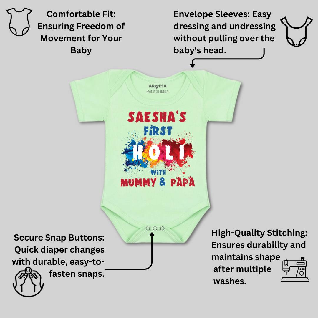 Arvesa My First Holi  Baby Boy & Girl Dress
