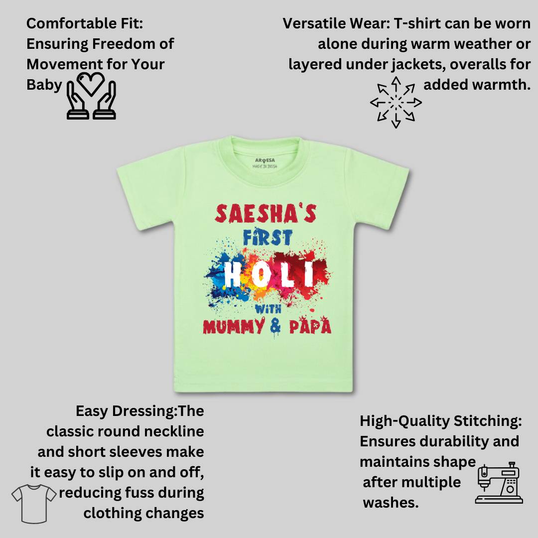 Arvesa My First Holi  Baby Boy & Girl Dress