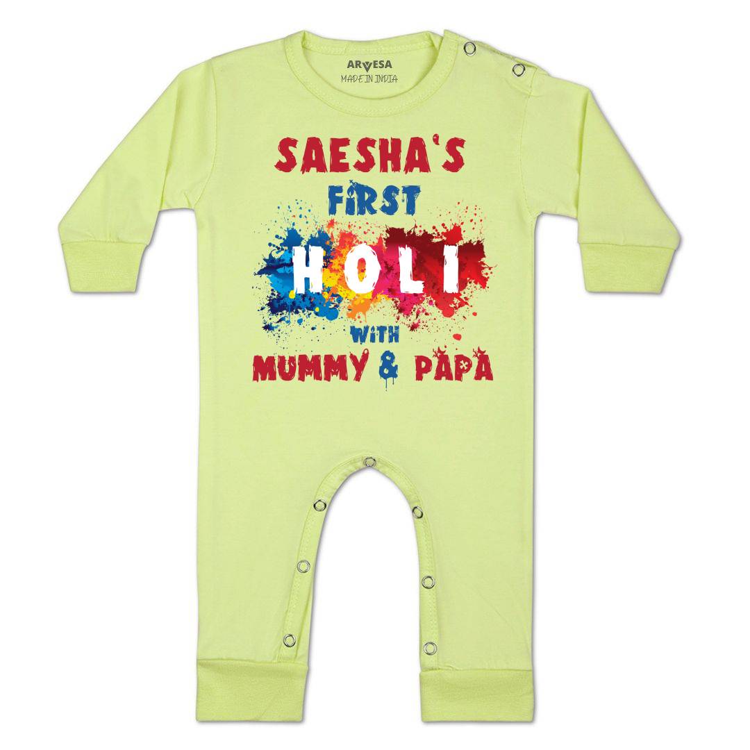 Arvesa My First Holi  Baby Boy & Girl Dress