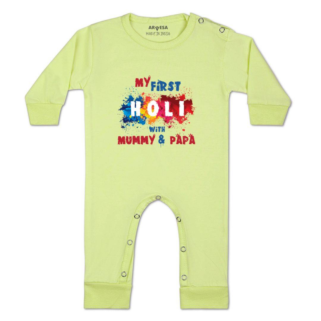 Arvesa Design-754 Holi My First Baby Boy and Baby Girl Dress .