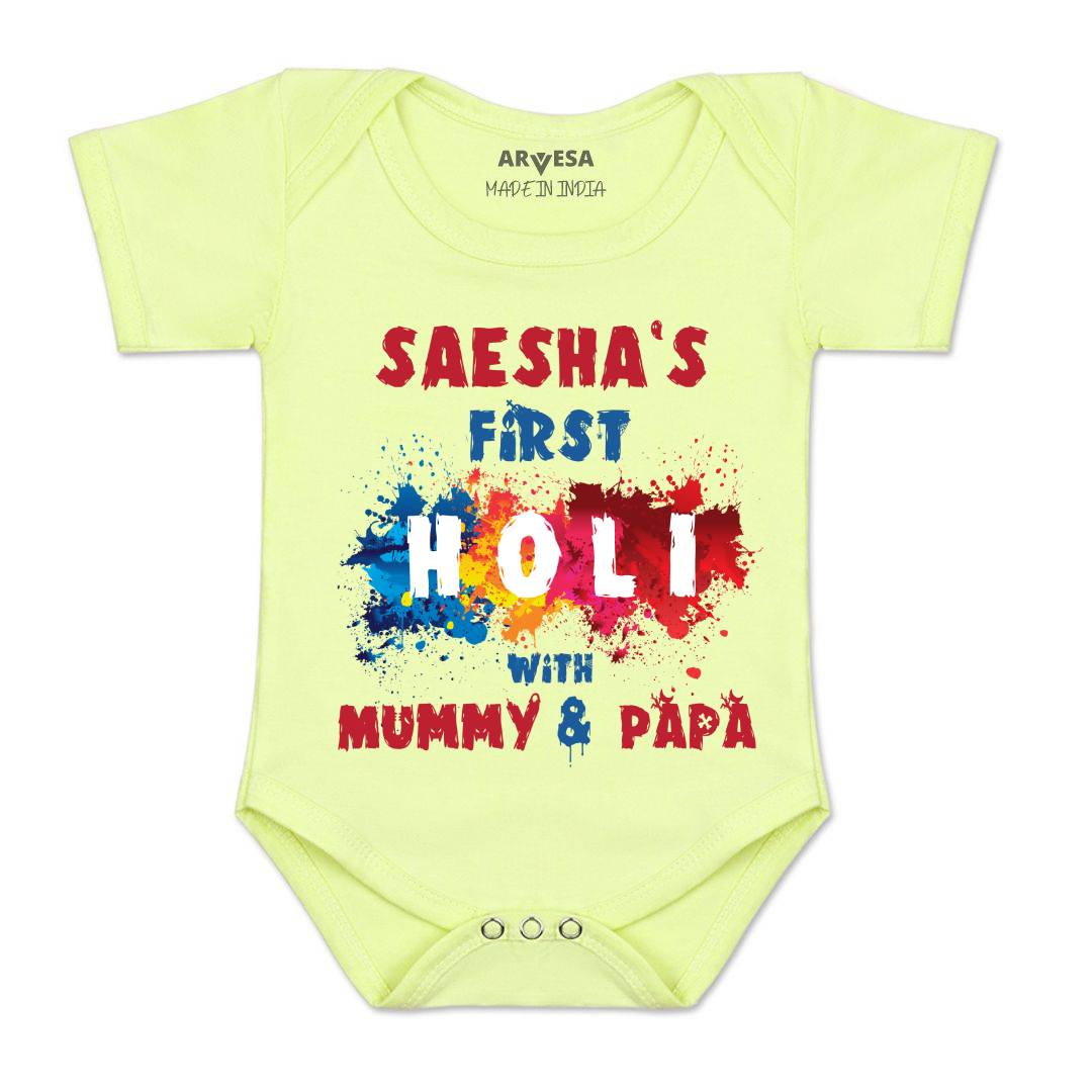 Arvesa My First Holi  Baby Boy & Girl Dress