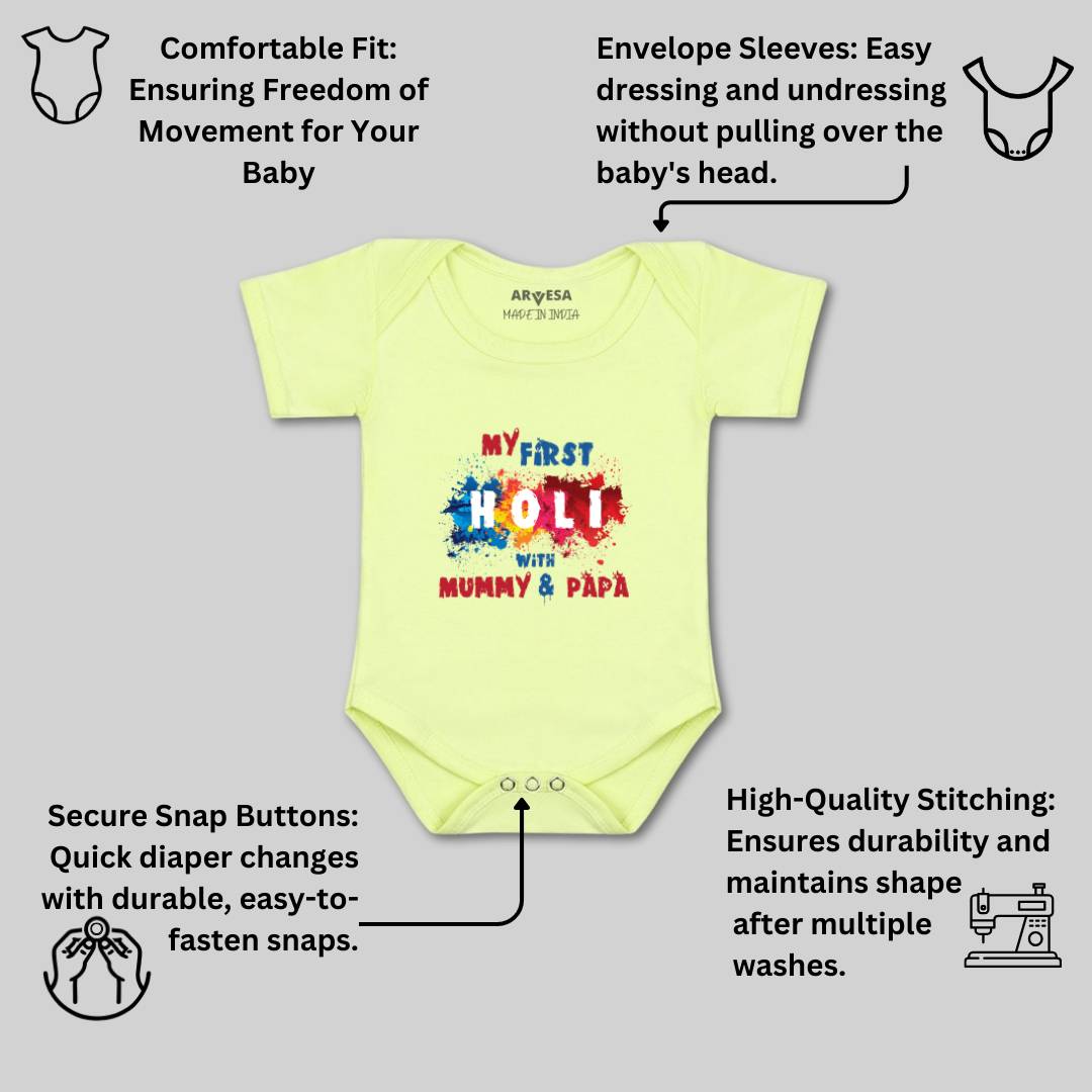 Arvesa Design-754 Holi My First Baby Boy and Baby Girl Dress .