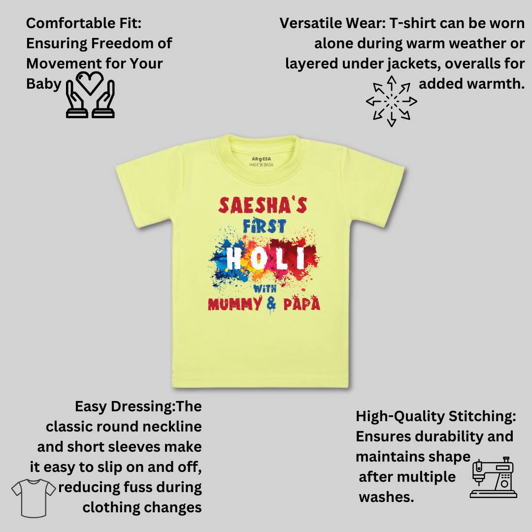 Arvesa My First Holi  Baby Boy & Girl Dress