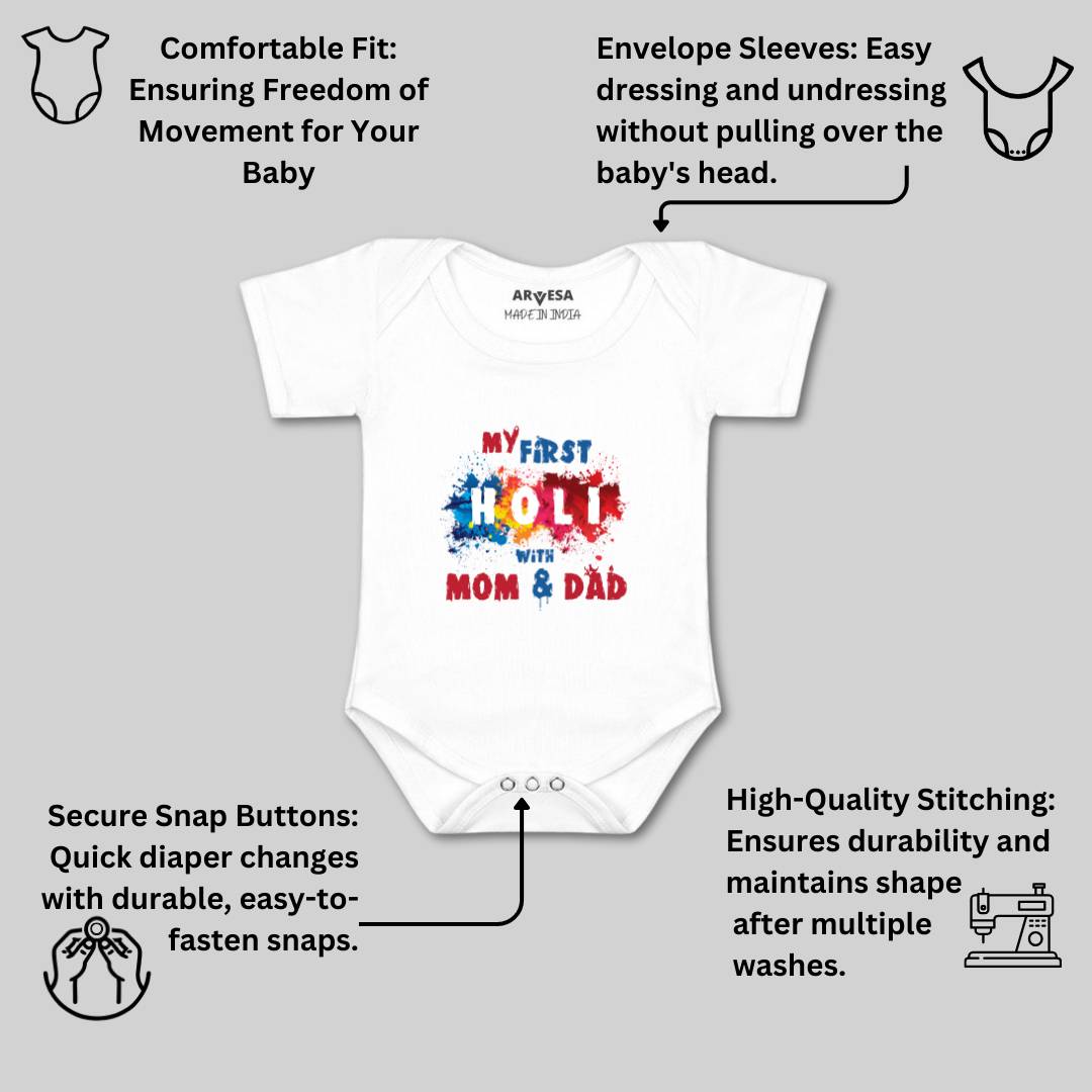 Arvesa Design-755 Holi My First Baby Boy and Baby Girl Dress .