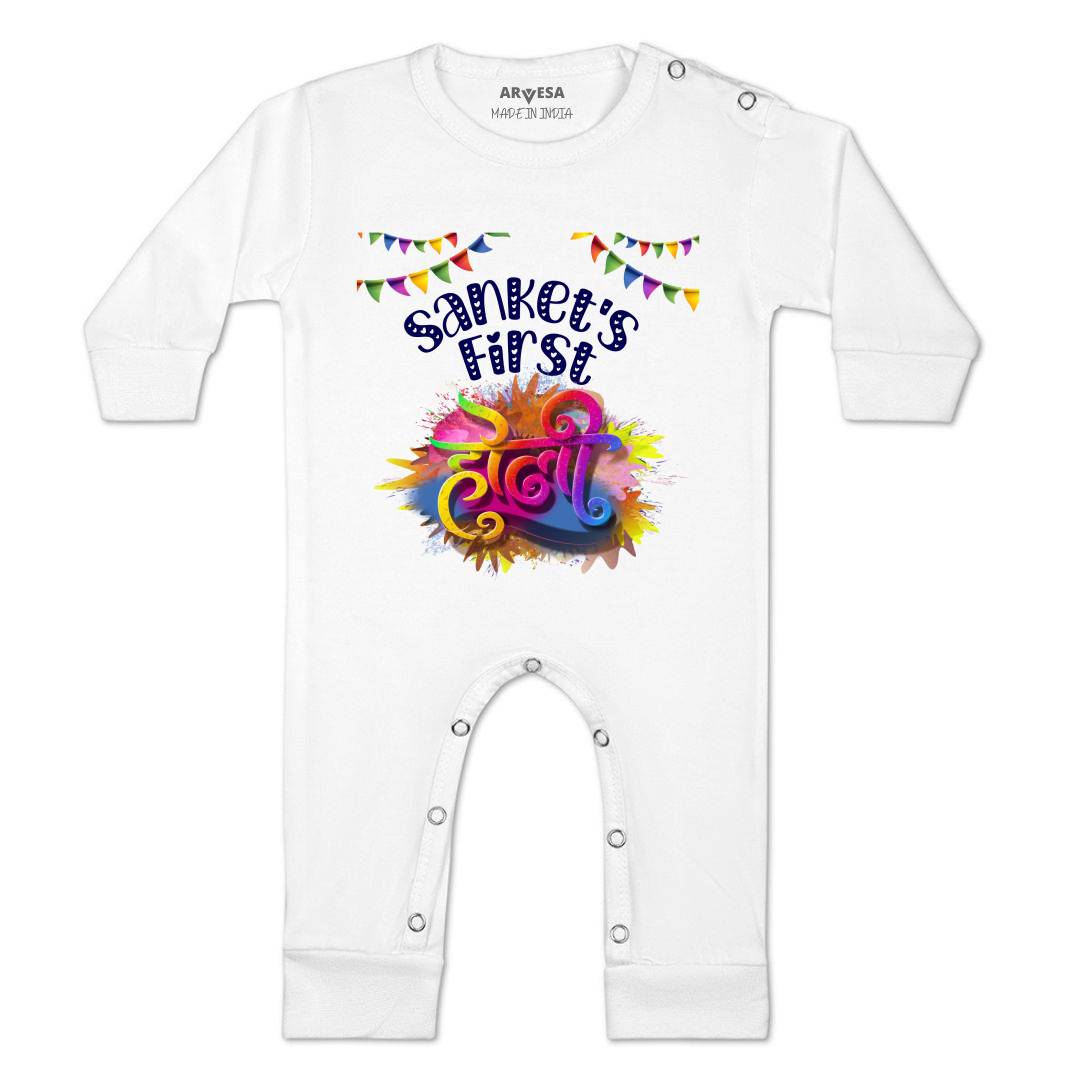 Arvesa My First Holi  Baby Boy & Girl Dress