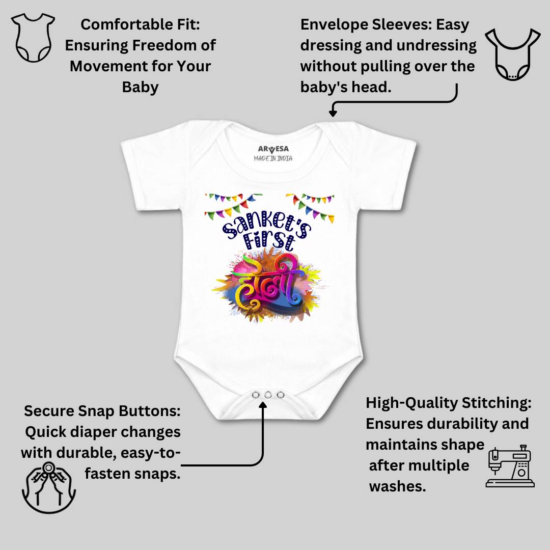 Arvesa My First Holi  Baby Boy & Girl Dress