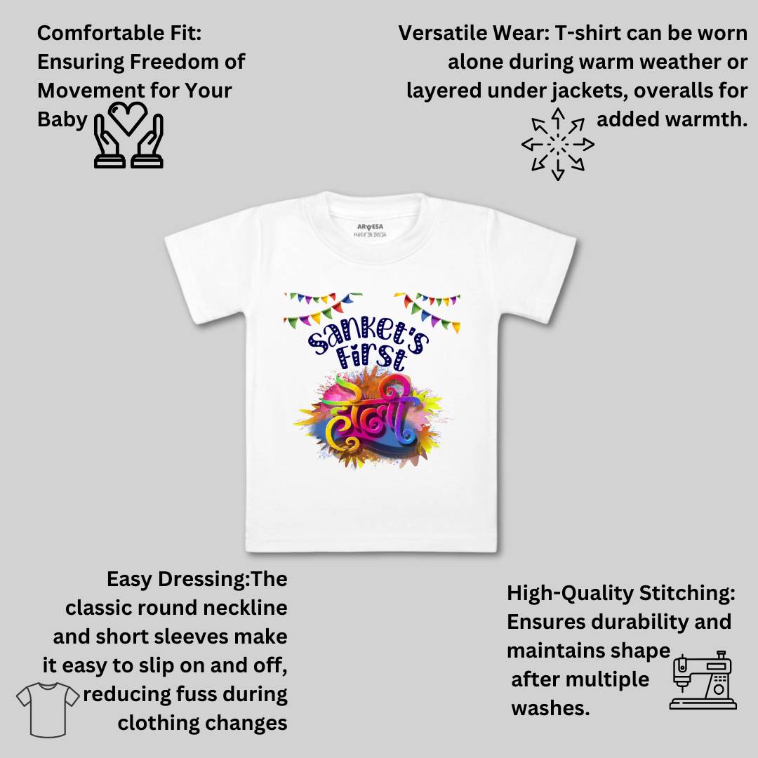 Arvesa My First Holi  Baby Boy & Girl Dress