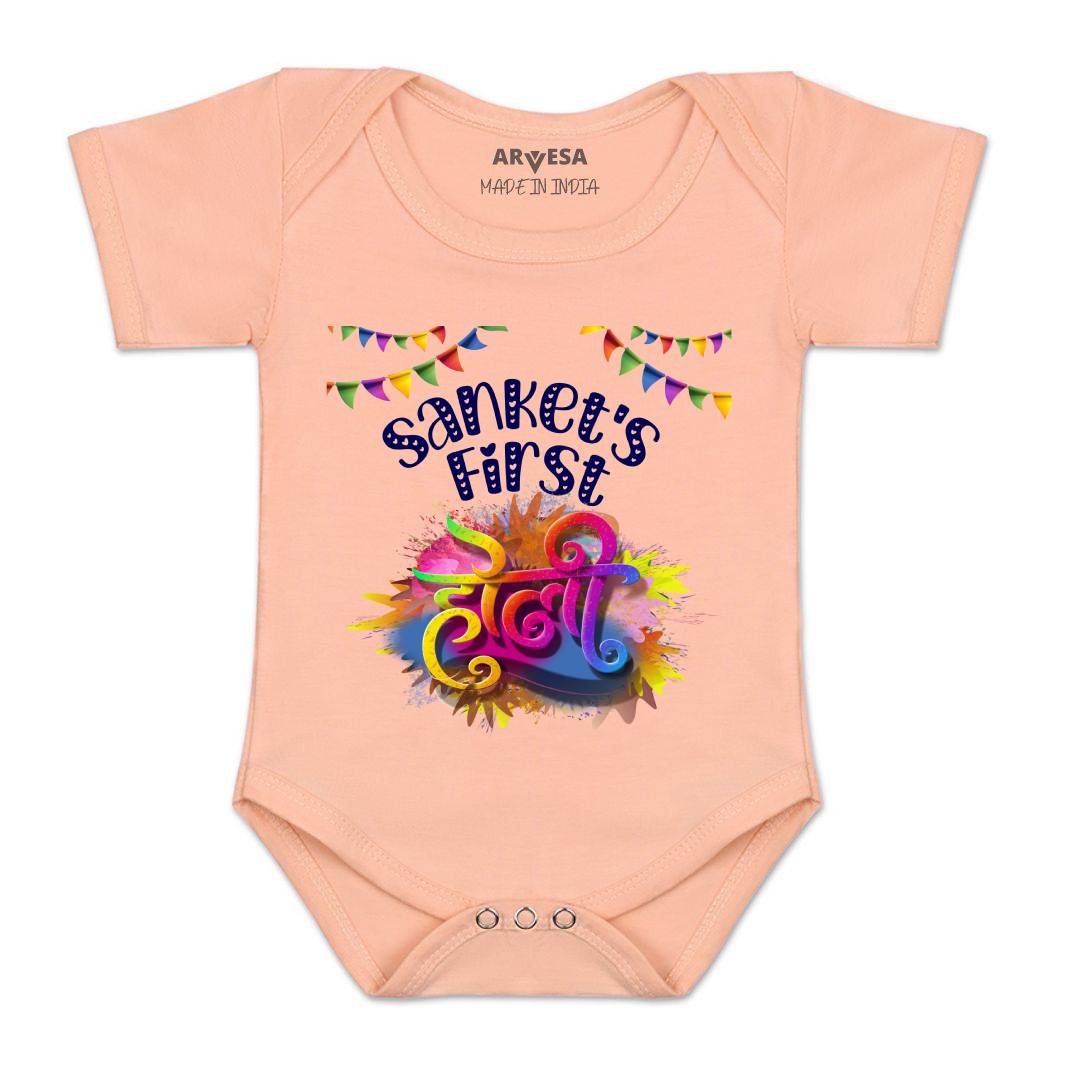 Arvesa My First Holi  Baby Boy & Girl Dress