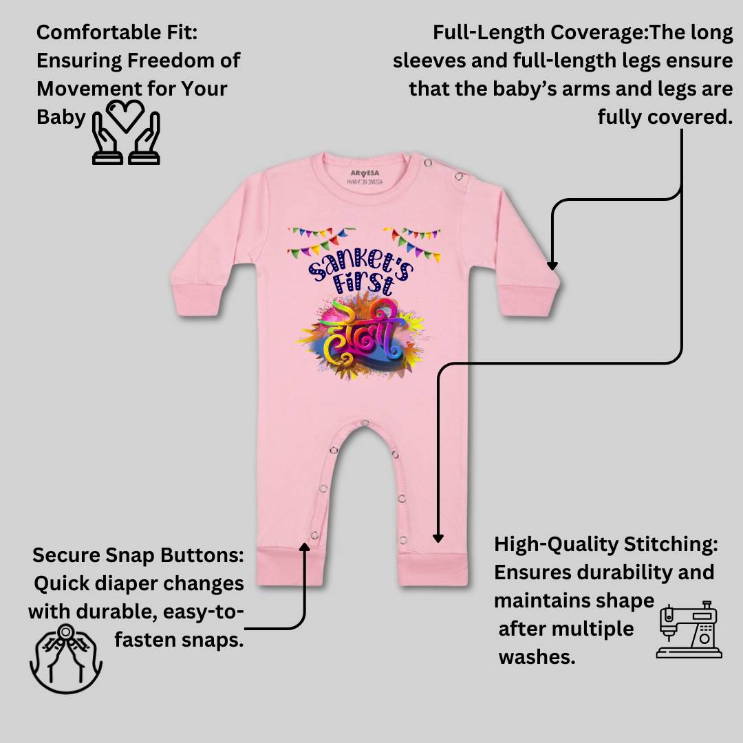 Arvesa My First Holi  Baby Boy & Girl Dress