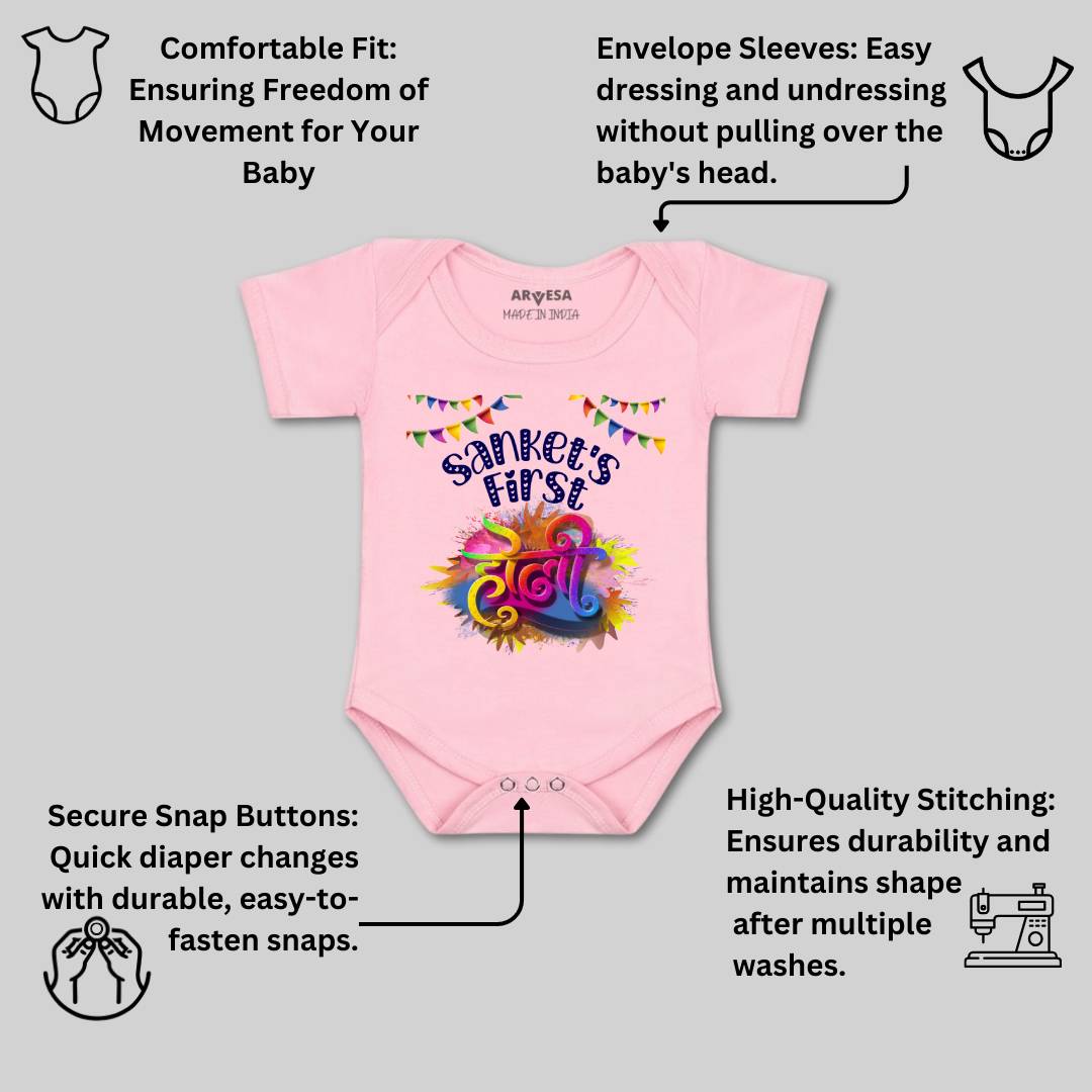 Arvesa My First Holi  Baby Boy & Girl Dress
