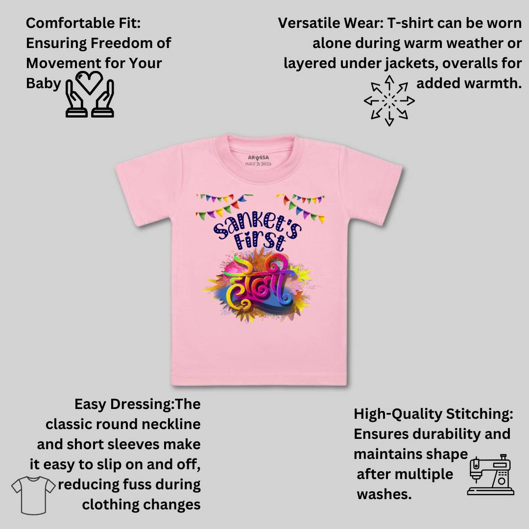 Arvesa My First Holi  Baby Boy & Girl Dress