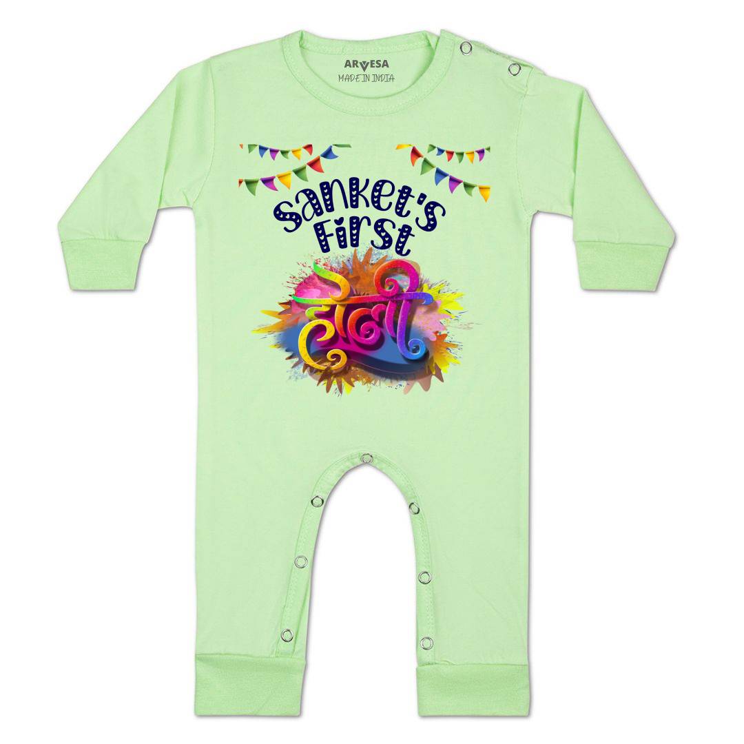Arvesa My First Holi  Baby Boy & Girl Dress