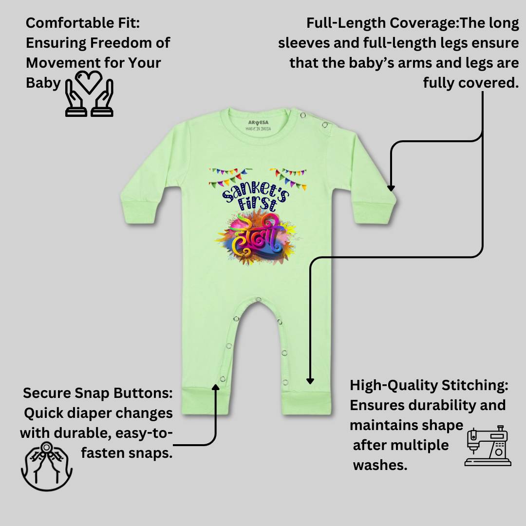 Arvesa My First Holi  Baby Boy & Girl Dress