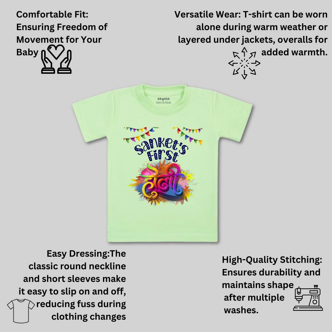 Arvesa My First Holi  Baby Boy & Girl Dress
