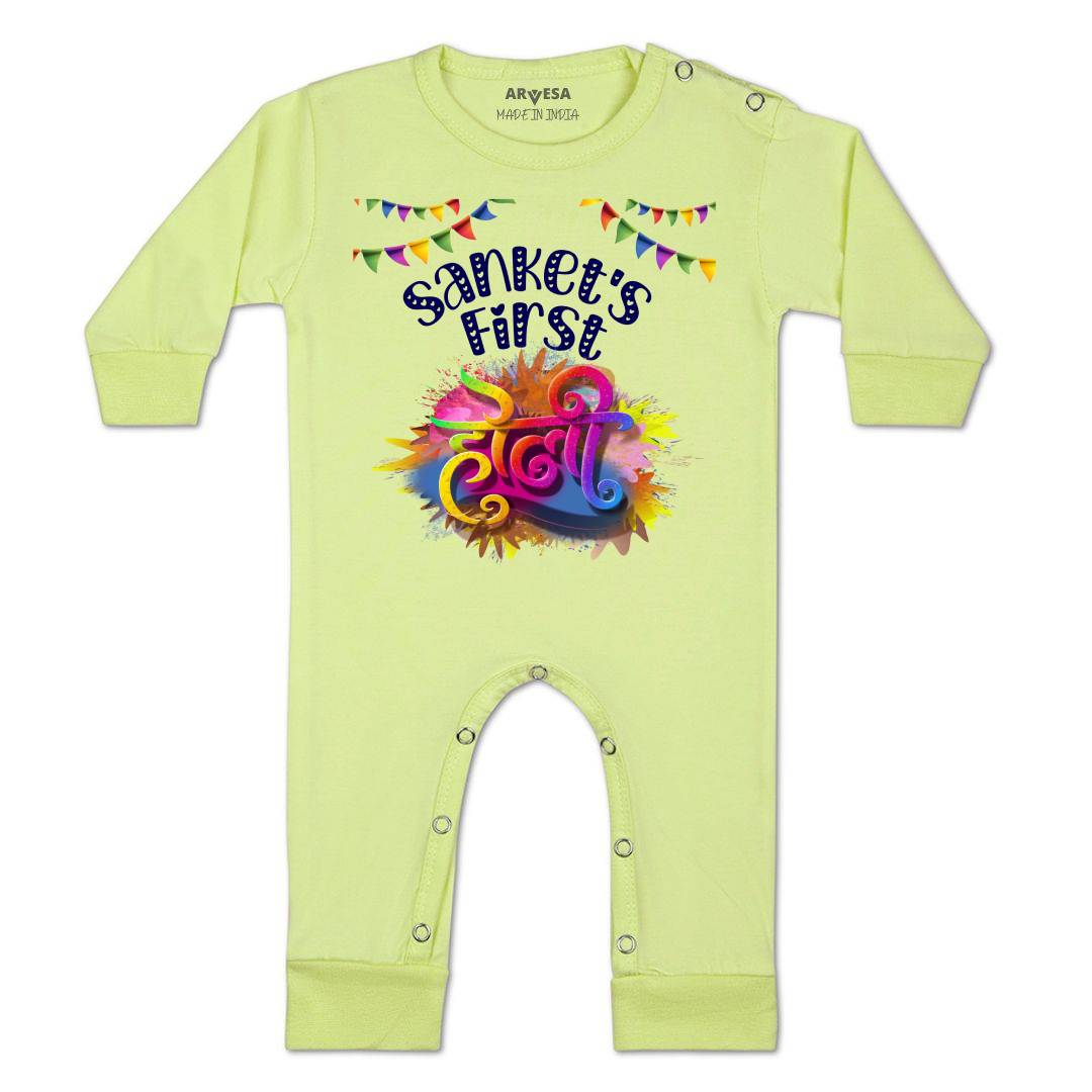 Arvesa My First Holi  Baby Boy & Girl Dress