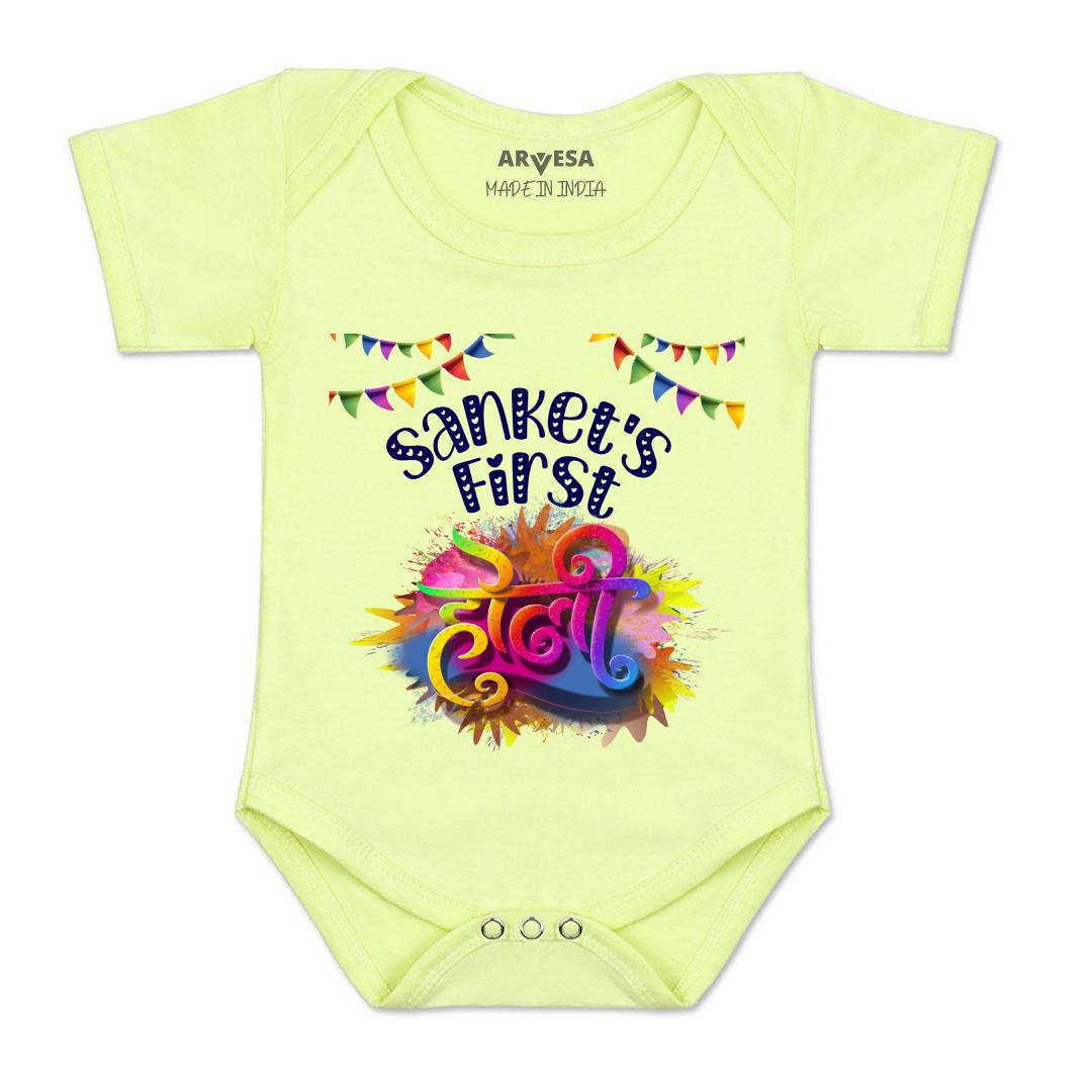 Arvesa My First Holi  Baby Boy & Girl Dress