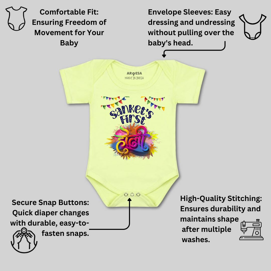 Arvesa My First Holi  Baby Boy & Girl Dress