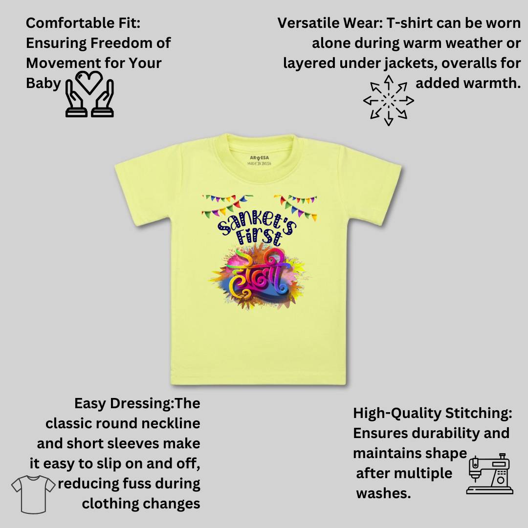 Arvesa My First Holi  Baby Boy & Girl Dress