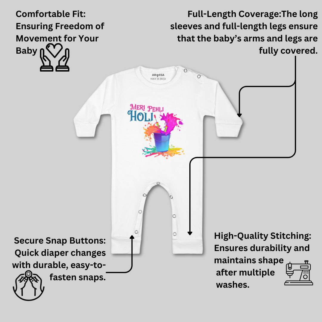 Arvesa Design-761 Holi My First Baby Boy and Baby Girl Dress .