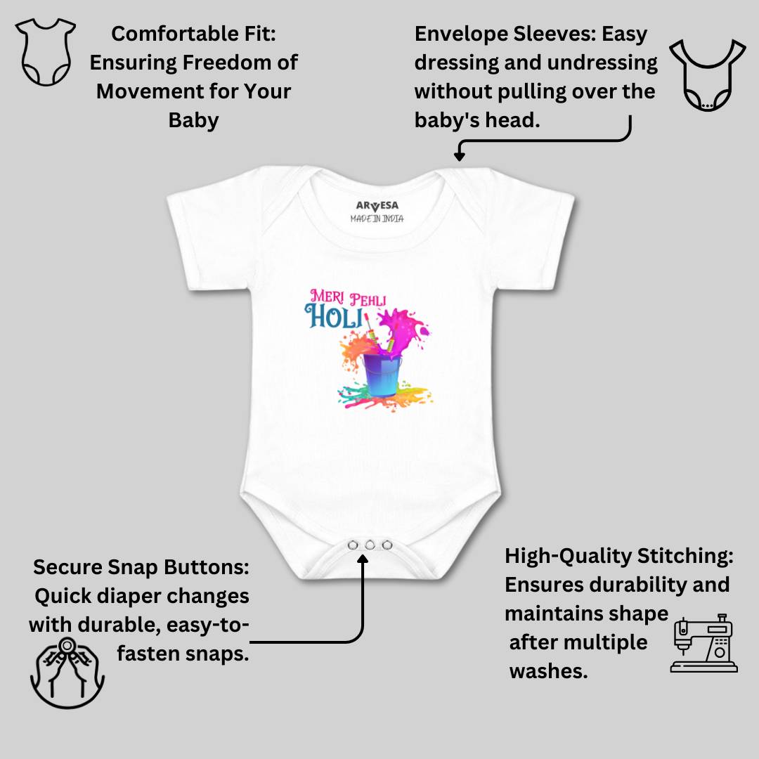 Arvesa Design-761 Holi My First Baby Boy and Baby Girl Dress .