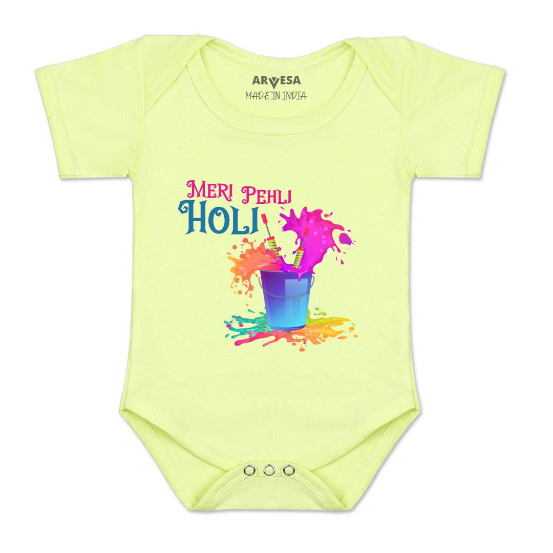 Arvesa Design-761 Holi My First Baby Boy and Baby Girl Dress .