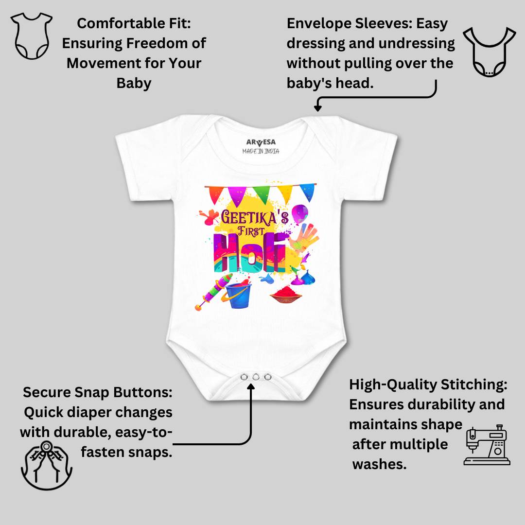 Arvesa My First Holi  Baby Boy & Girl Dress