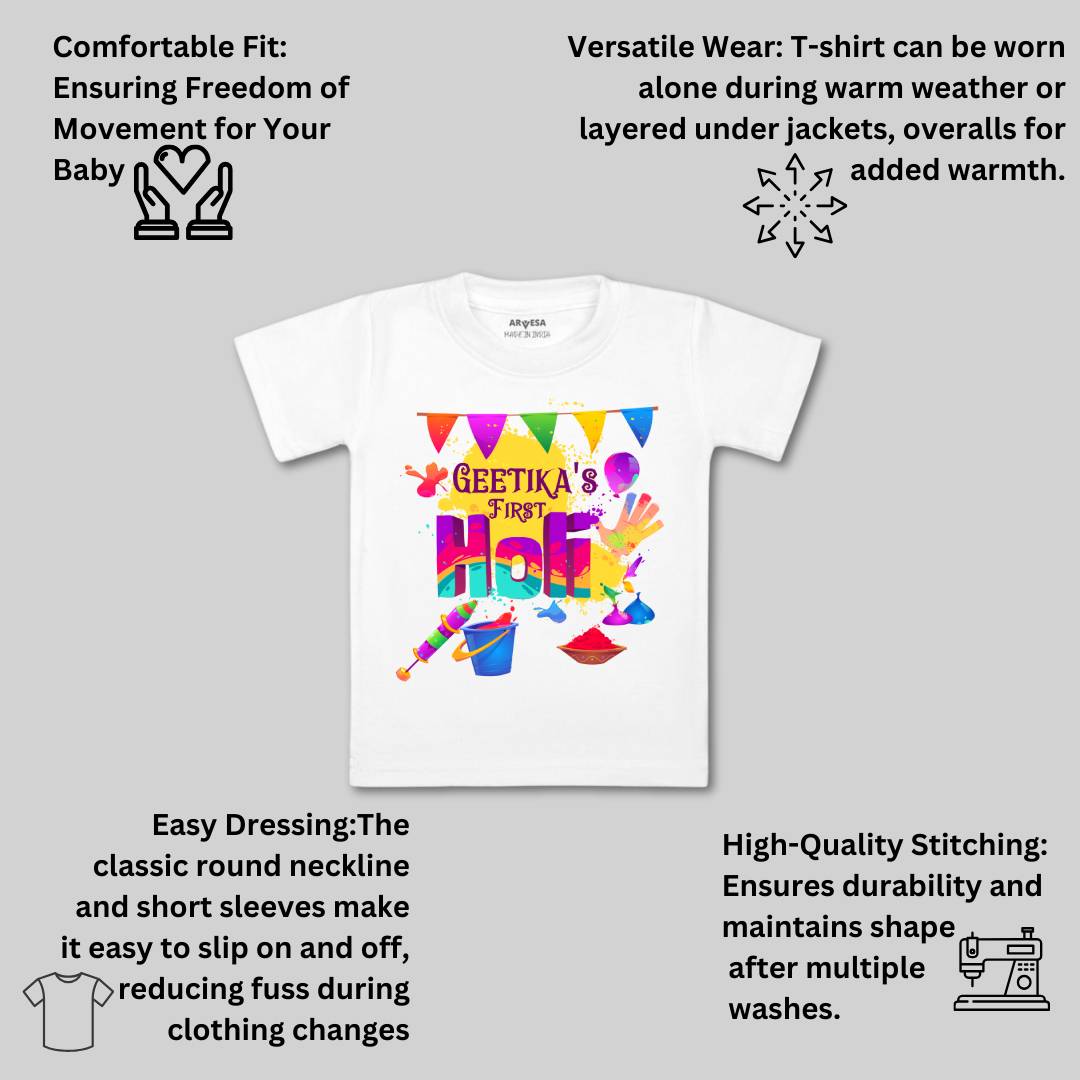 Arvesa My First Holi  Baby Boy & Girl Dress