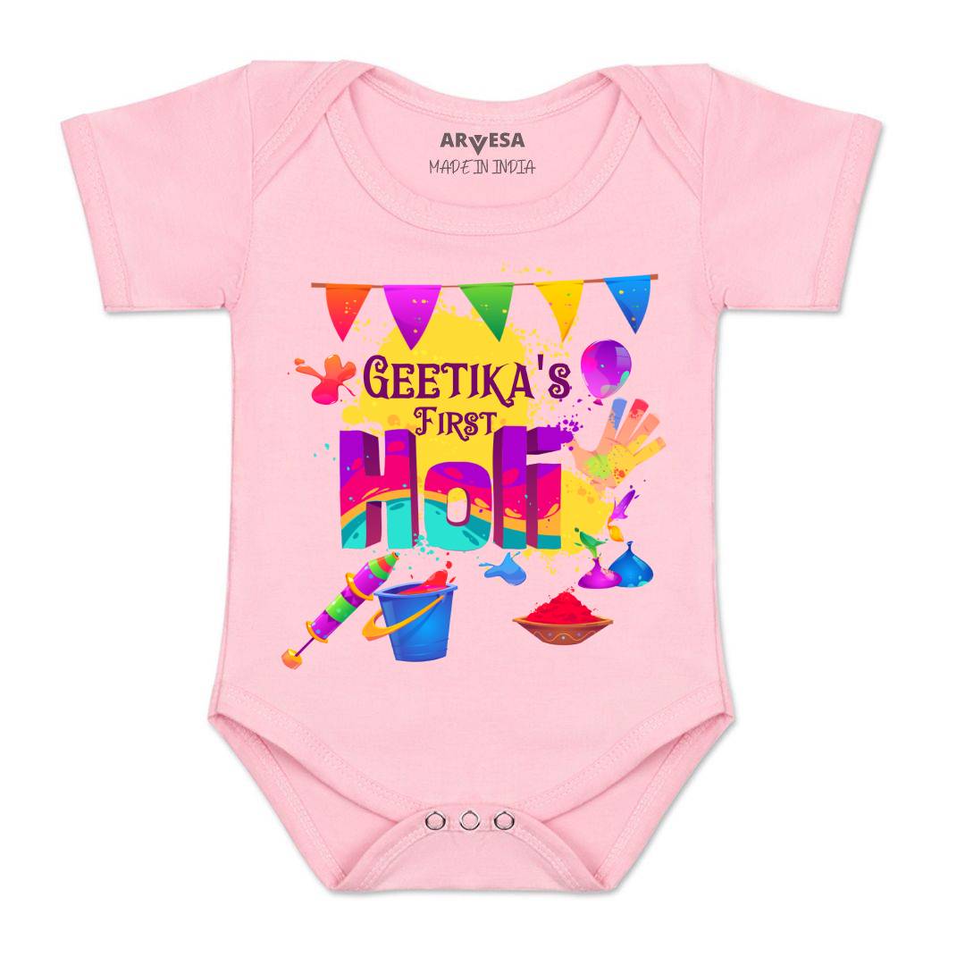 Arvesa My First Holi  Baby Boy & Girl Dress