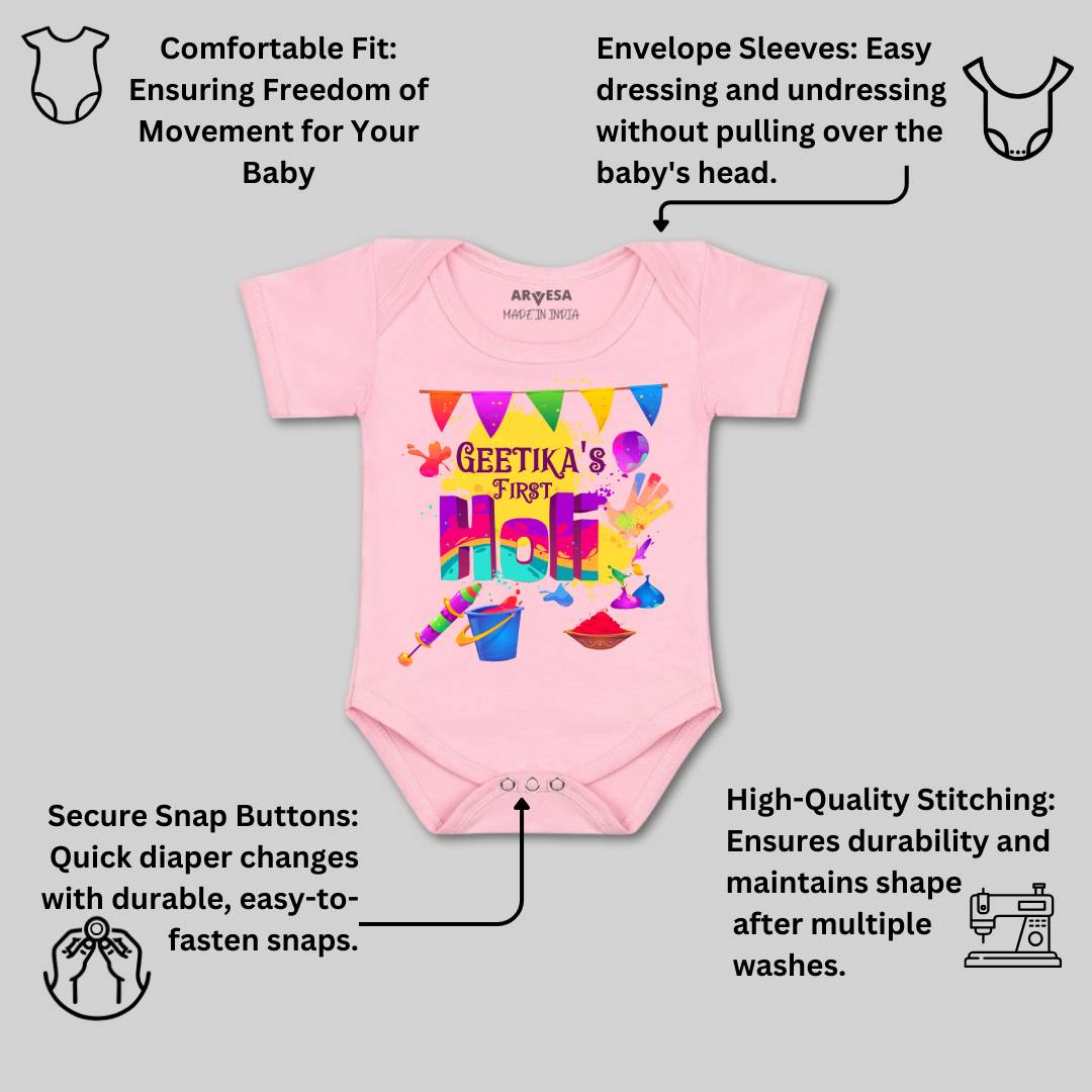 Arvesa My First Holi  Baby Boy & Girl Dress