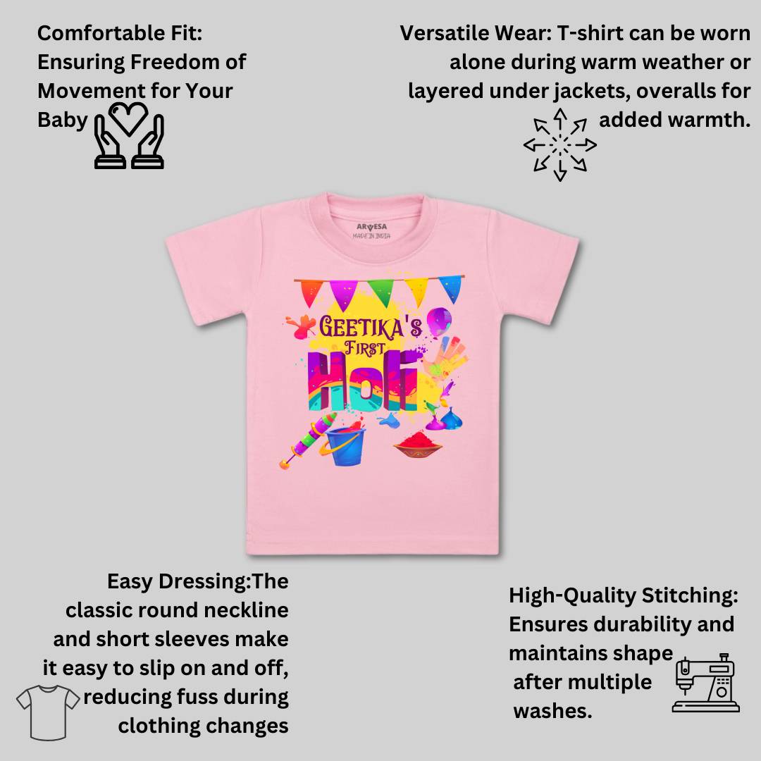 Arvesa My First Holi  Baby Boy & Girl Dress