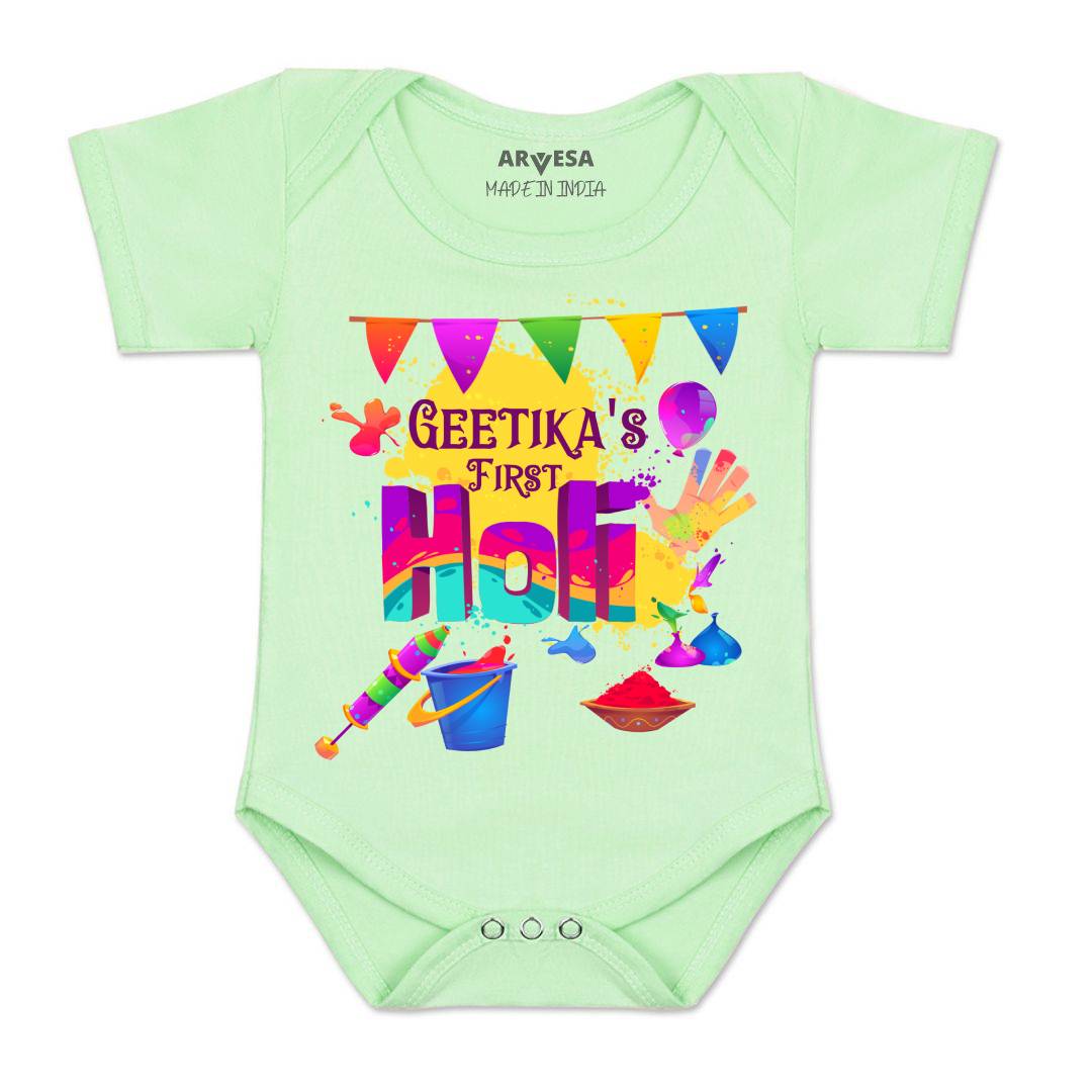 Arvesa My First Holi  Baby Boy & Girl Dress