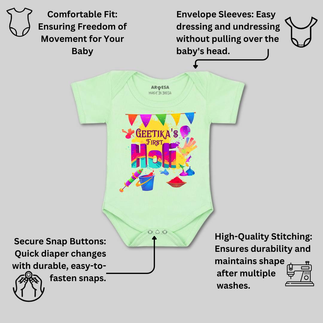 Arvesa My First Holi  Baby Boy & Girl Dress