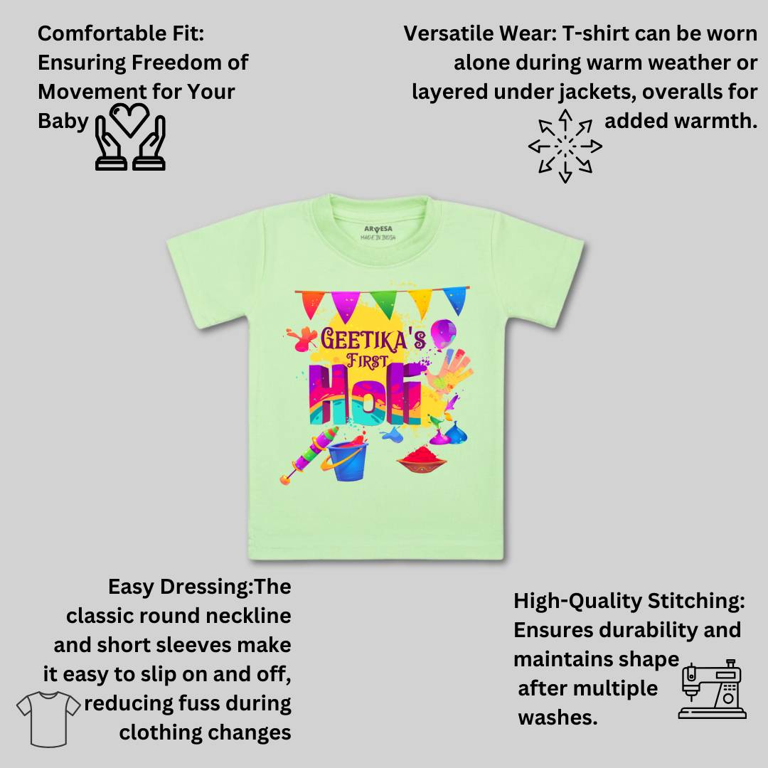 Arvesa My First Holi  Baby Boy & Girl Dress